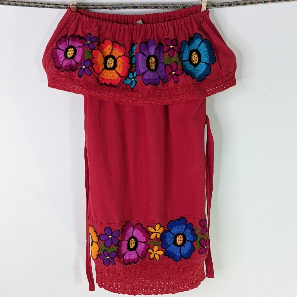 Girls Mexican Dress 6 Embroidered Coco Dia de Meurtos